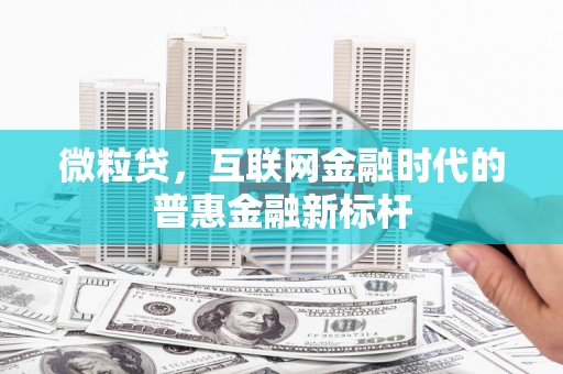 永登微粒贷，互联网金融时代的普惠金融新标杆