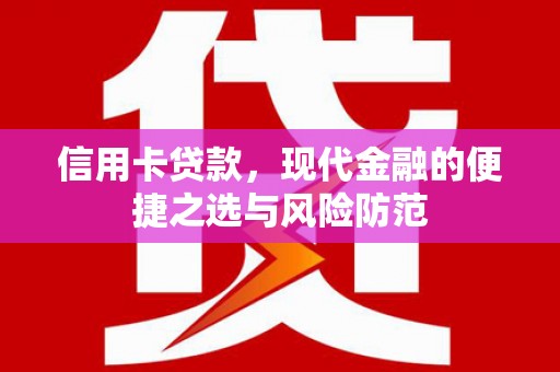 永登信用卡贷款，现代金融的便捷之选与风险防范