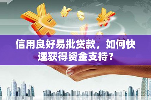 永登信用良好易批贷款，如何快速获得资金支持？