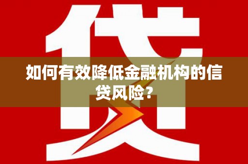 永登如何有效降低金融机构的信贷风险？