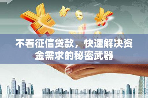 永登不看征信贷款，快速解决资金需求的秘密武器
