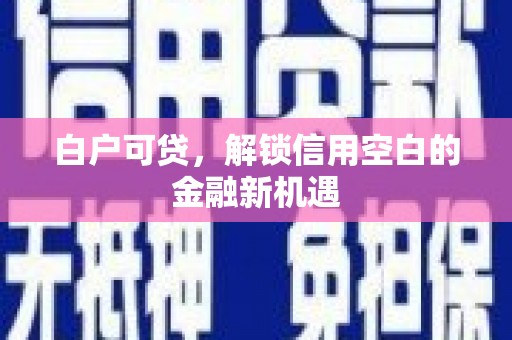 永登白户可贷，解锁信用空白的金融新机遇