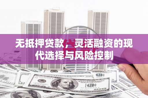 永登无抵押贷款，灵活融资的现代选择与风险控制