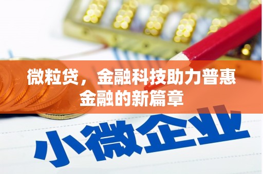 永登微粒贷，金融科技助力普惠金融的新篇章