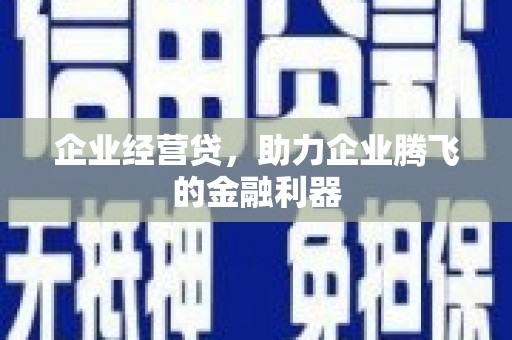 永登企业经营贷，助力企业腾飞的金融利器