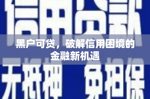 永登黑户可贷，破解信用困境的金融新机遇